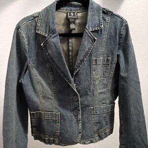 Vintage INC International Concepts Button Down Denim Jacket Size Large